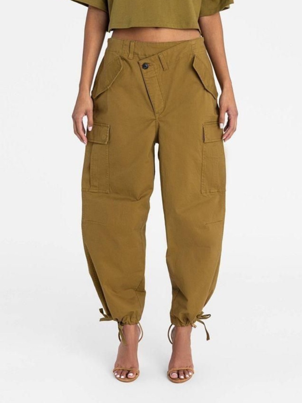 KBB dark Tan  Cargo Jogger Pants for Women - Picture 3 of 6